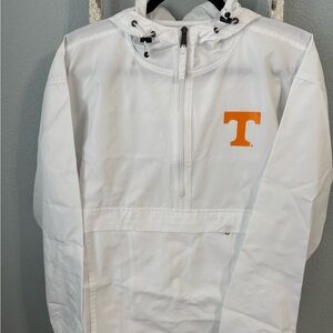 Tennessee White Rain Pullover Hoodie with Orange Power T Logo